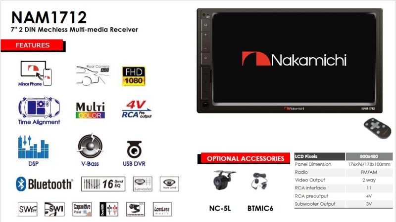 Receiver Nakamichi 2din